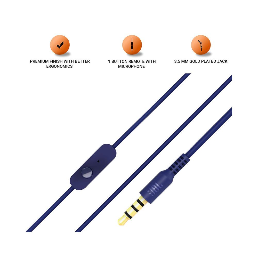 JBL C200SI, Premium in Ear Wired Earphones with Mic, Signature Sound