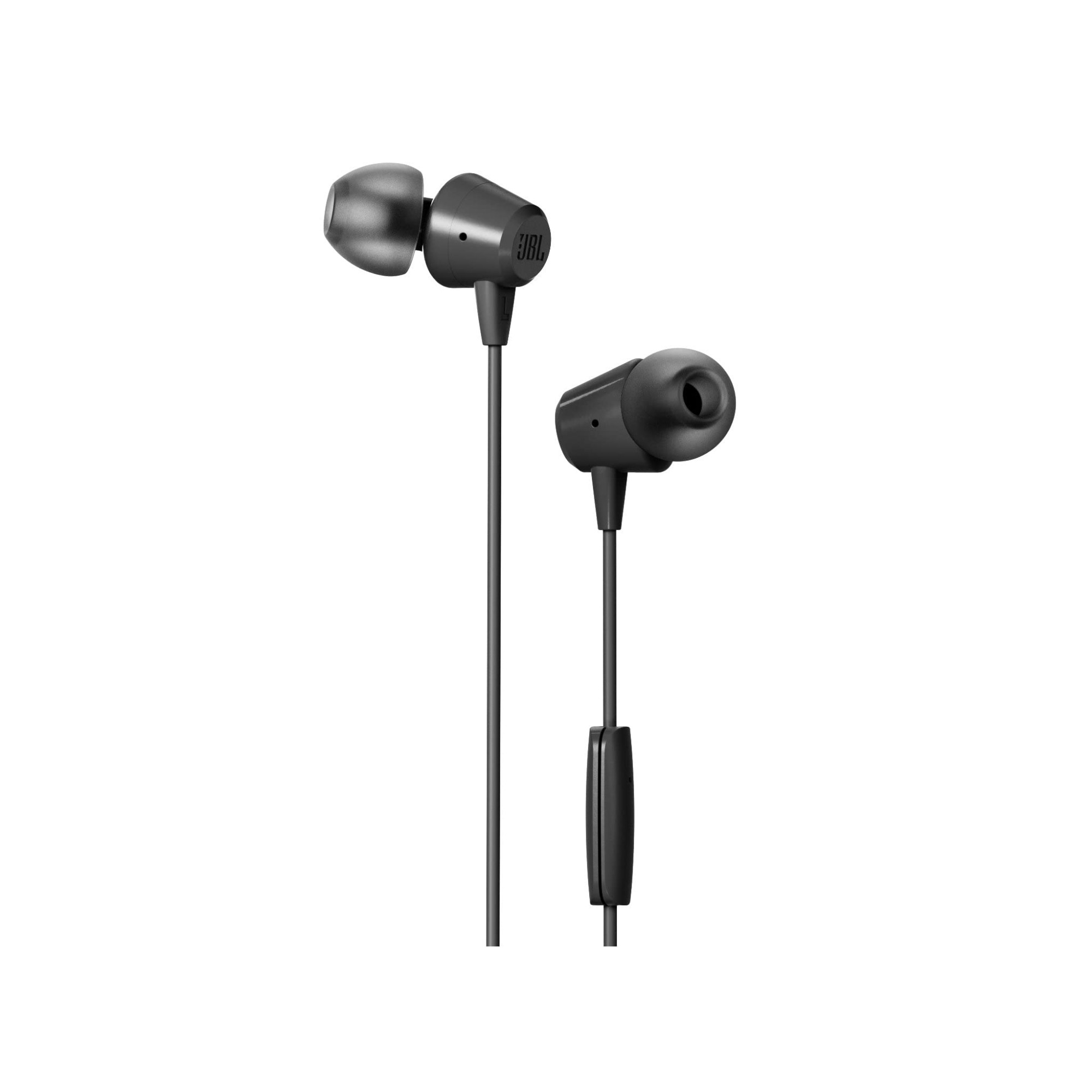 JBL C50HI Wired in Ear Headphones with Mic One Button Multi-Function Remote Lightweight  Comfortable fit Black