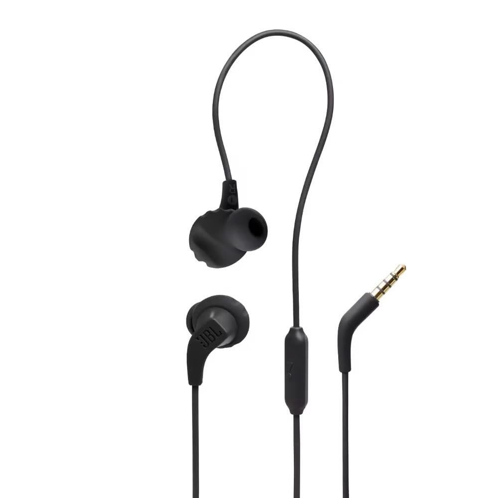 JBL Endurance Run 2 Sports in Ear Wired Earphones with Mic Pure Bass Sweatproof Flexsoft eartips Magnetic Earbuds Fliphook  TwistLock Technology with Voice Assistant Support for Mobiles Black