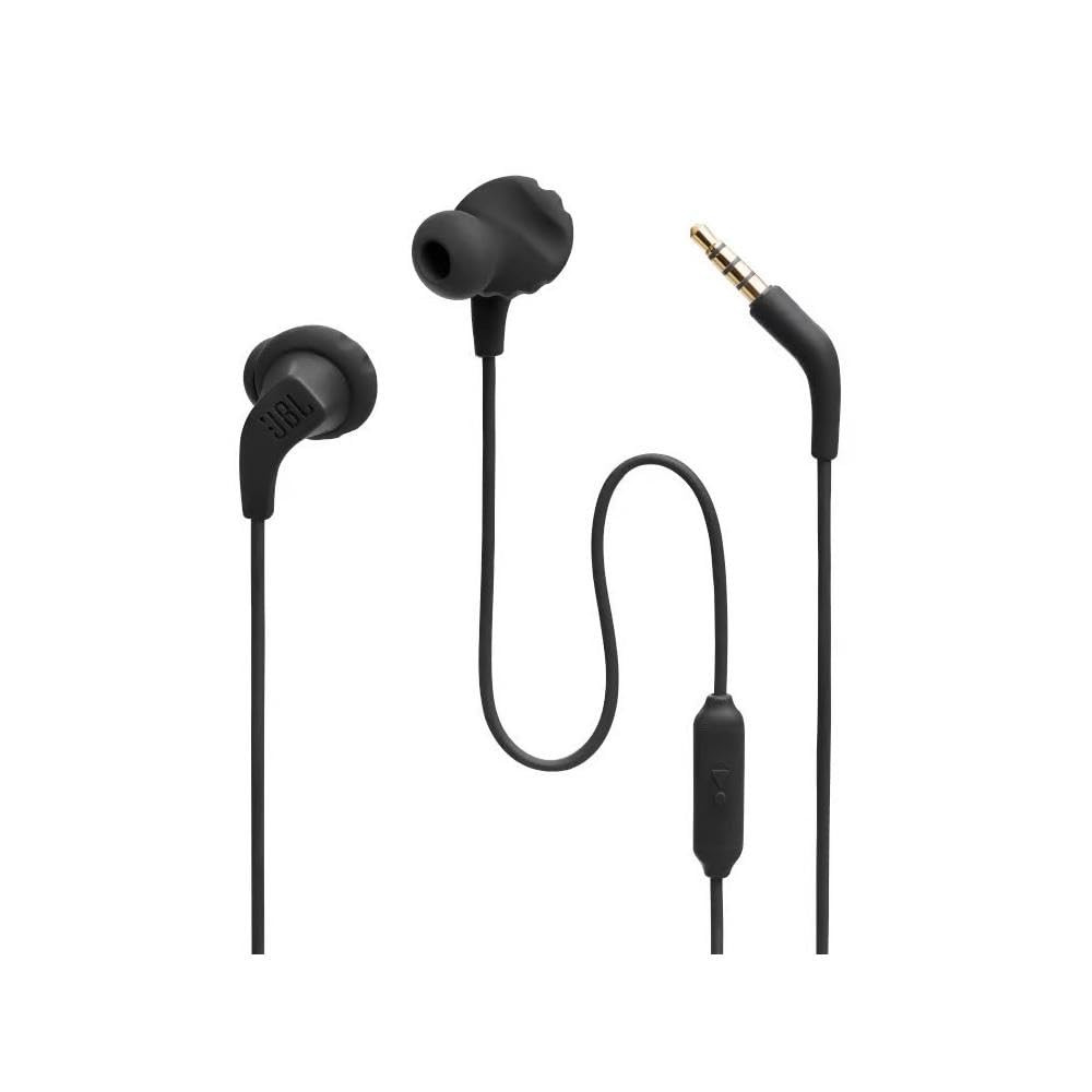 JBL Endurance Run 2 Sports in Ear Wired Earphones with Mic Pure Bass Sweatproof Flexsoft eartips Magnetic Earbuds Fliphook  TwistLock Technology with Voice Assistant Support for Mobiles Black