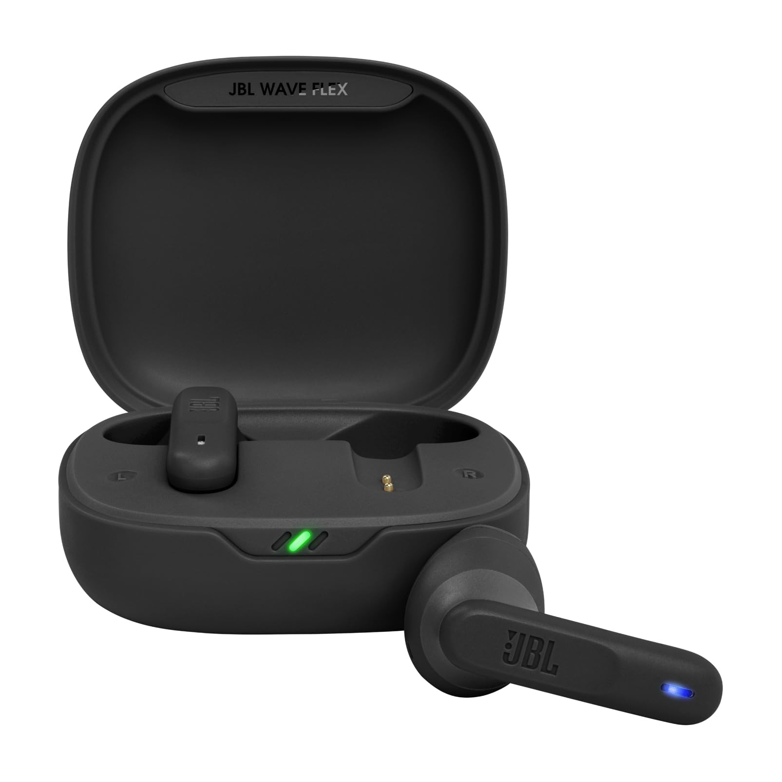 JBL Newly Launched Wave Flex in-Ear Wireless Earbuds TWS with MicApp for Custom Extra Bass EQ 32Hrs Battery Quick Charge IP54 Water  Dust Proof Ambient Aware Talk-ThruGoogle FastPair Black