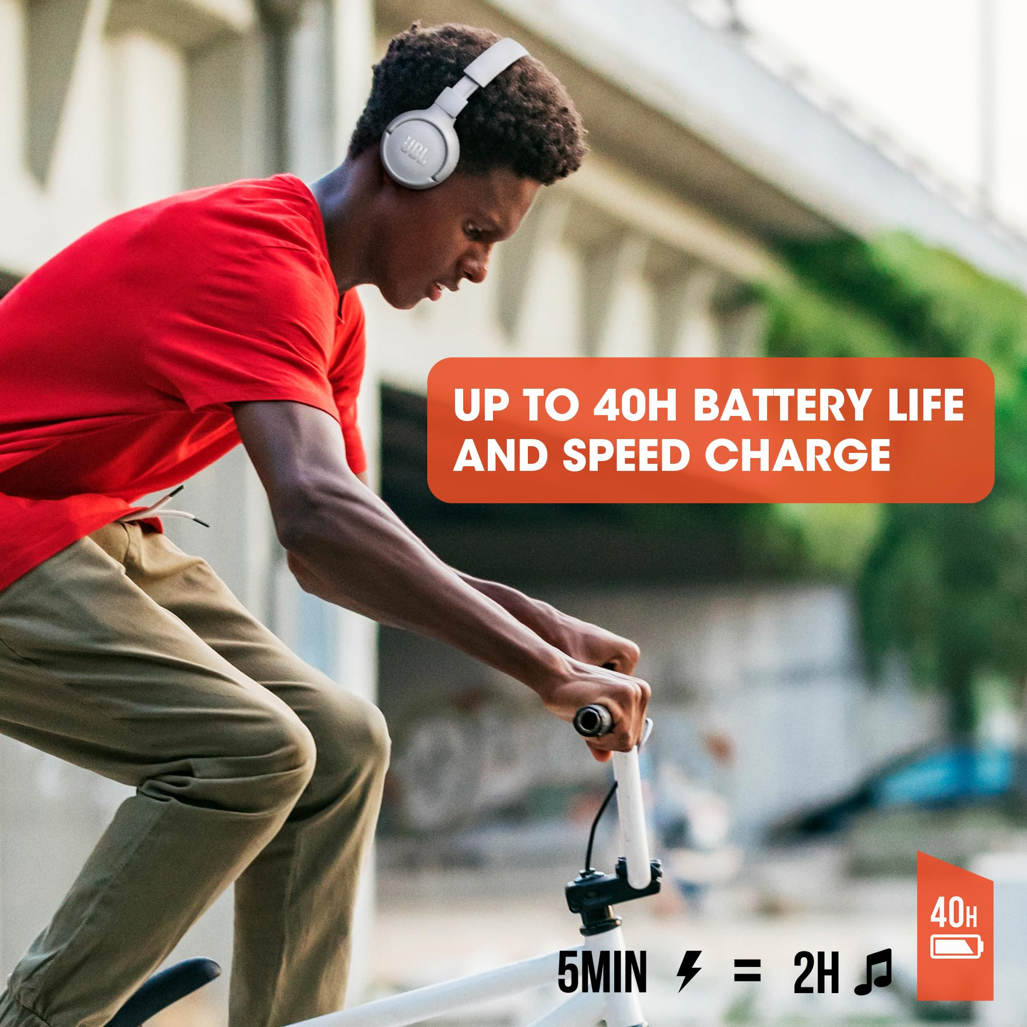 JBL Tune 510BT On Ear Wireless Headphones with Mic up to 40 Hours Playtime Pure Bass Quick Charging Dual Pairing Bluetooth 50  Voice Assistant Support for Mobile Phones Black
