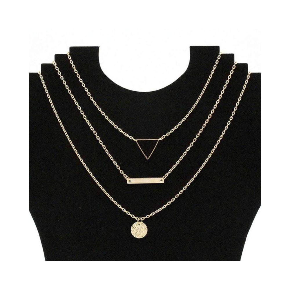Jewels Galaxy Fashionable Geometric Multi Layered Ravishing Necklace for Women/Girls