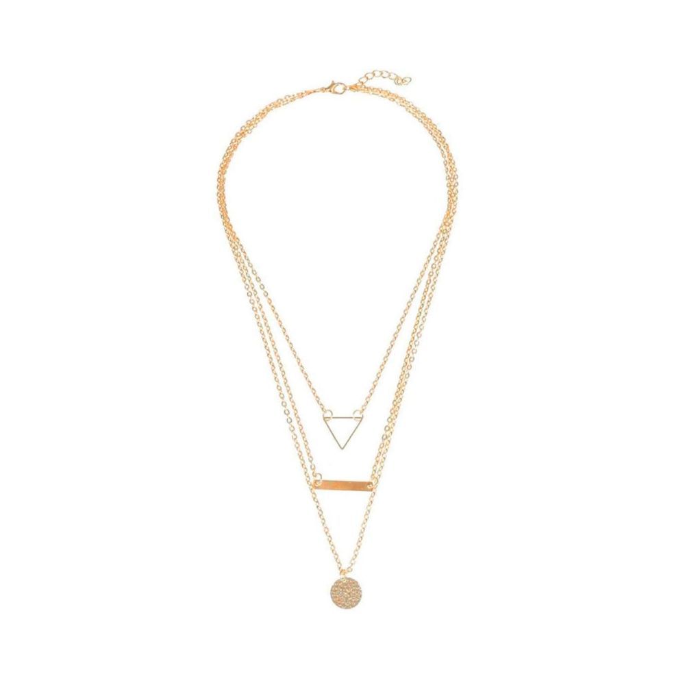 Jewels Galaxy Fashionable Geometric Multi Layered Ravishing Necklace for Women/Girls