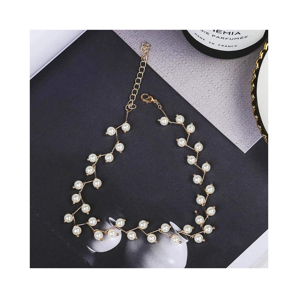 Jewels Galaxy Pearl Single Layer Necklace Jewellery For Wome