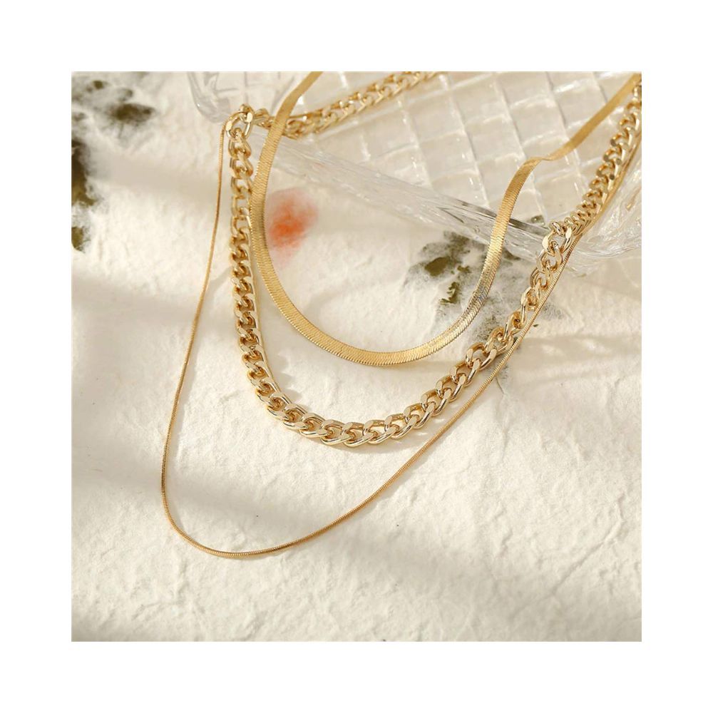 Jewels Galaxy Ravishing Babygirl Gold Plated Multi Strand Necklace For Women/Girls