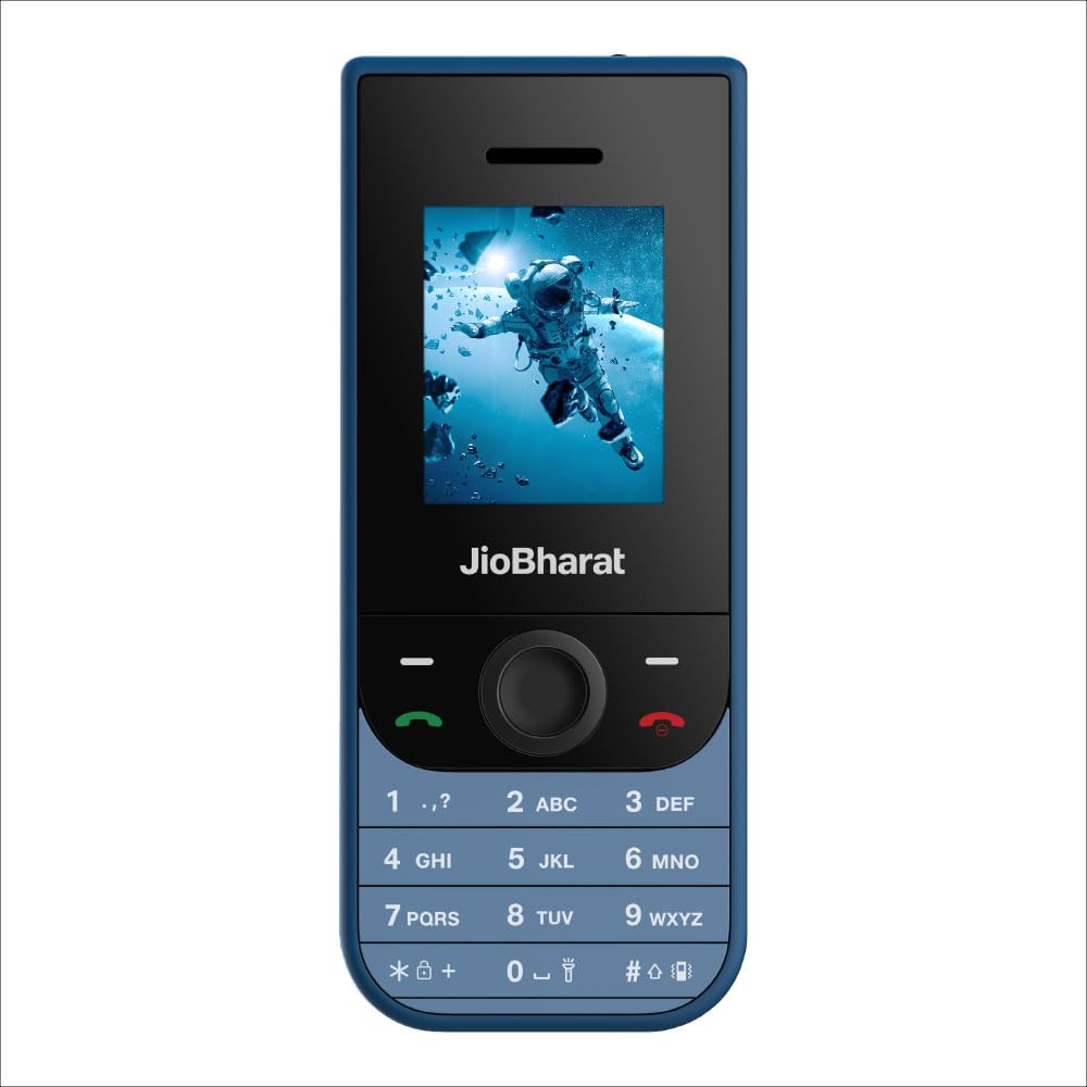 JioBharat V3 4G Phone with JioTV JioHotstar UPI JioSoundPayJioSaavn Long Lasting Battery LED Torch Digital Camera  Blue  Locked for JioNetwork