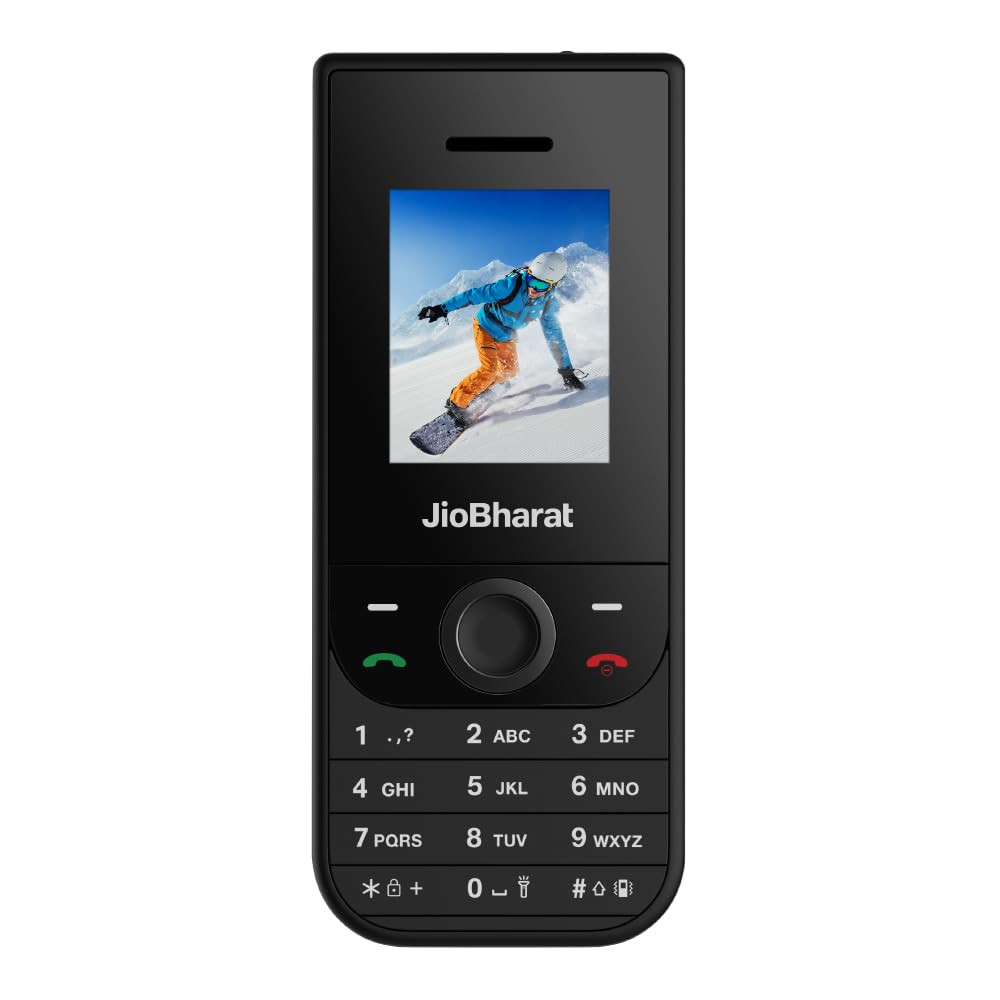 JioBharat V3 4G Phone with JioTV JioHotstar UPI JioSoundPayJioSaavn Long Lasting Battery LED Torch Digital Camera  Black  Locked for JioNetwork