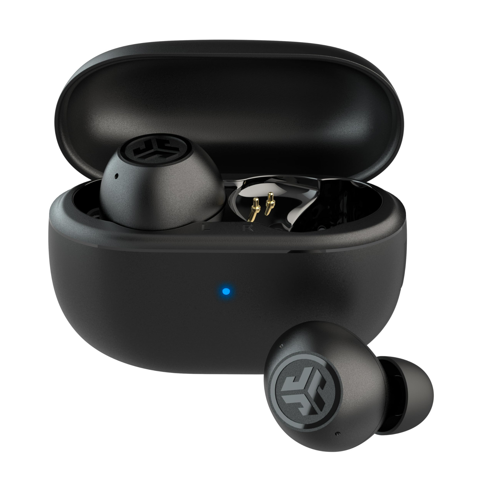 JLab Go Pop ANC Active Noise Cancelling Earbuds Bluetooth Earphones 24 Hr Playtime Wireless Headphones IP55 Sweat-Resistant in Ear Buds with Microphone Clear Calls  Multipoint Black