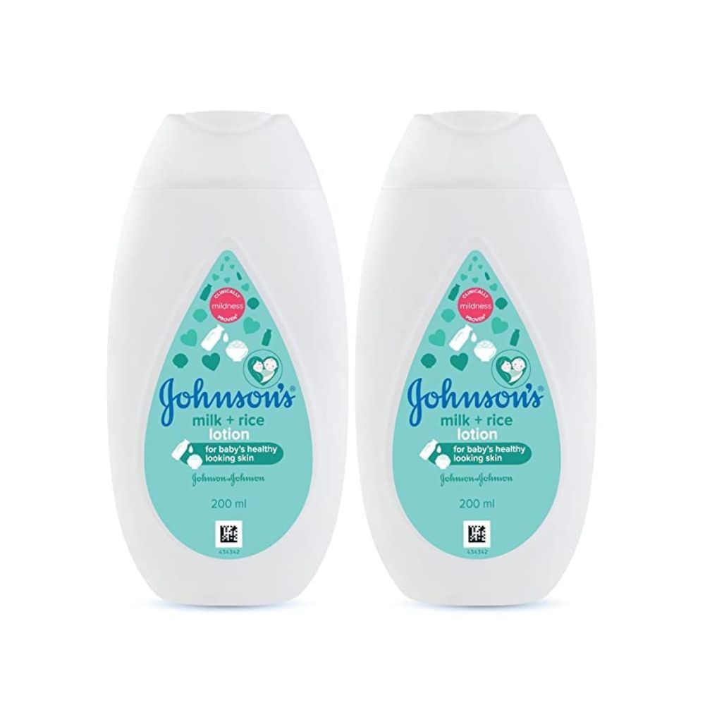 Johnson's Baby Milk and Rice Baby Lotion,200ml (Pack of 2)