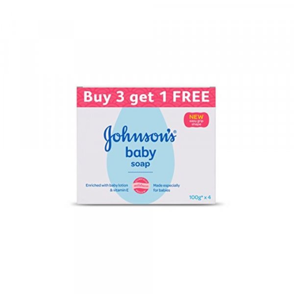 Johnson&#039;s Baby Soap For Bath Combo Offer Pack, 100g (Buy 3 Get 1 Free)