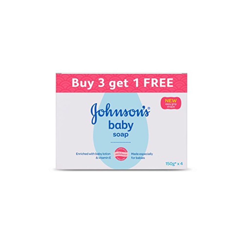 Johnson's Baby Soap For Bath Combo Offer Pack, 150g (Buy 3 Get 1 Free)