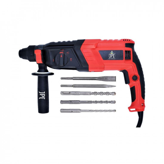 JPT 1050W 26MM Corded Variable Speed Sds-Plus Concrete/Masonry Rotary Hammer/Chipping Drill with Carrying Case, Blue;Black