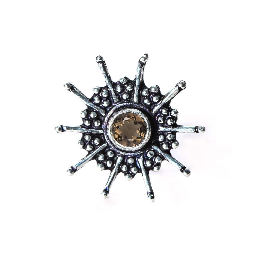 JSAJ Stone Nose Pin Wire Nose Pin in Pure 92.5 Sterling Silver