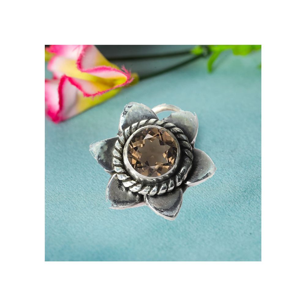 JSAJ Stone Nose Pin Wire Nose Pin in Pure 92.5 Sterling Silver