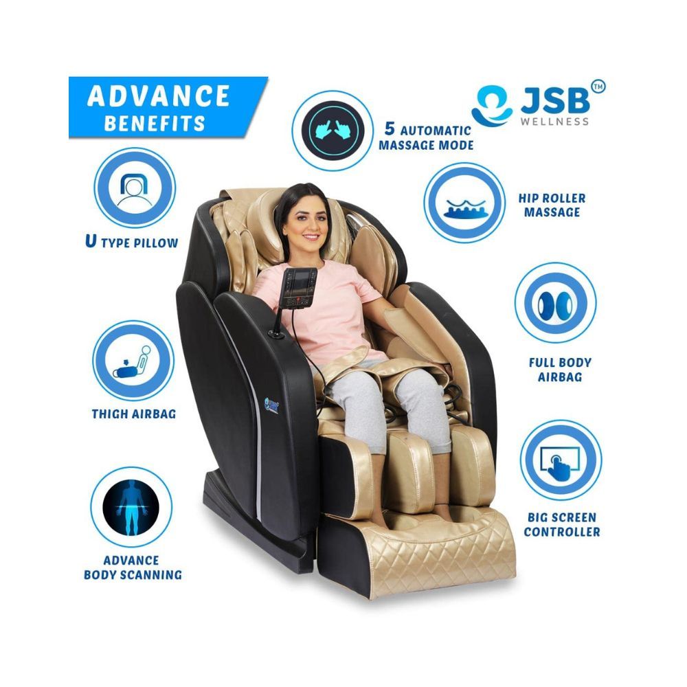 JSB MZ12 Full Body Massage Chair Recliner Zero Gravity with Head & Thigh Massage for Home