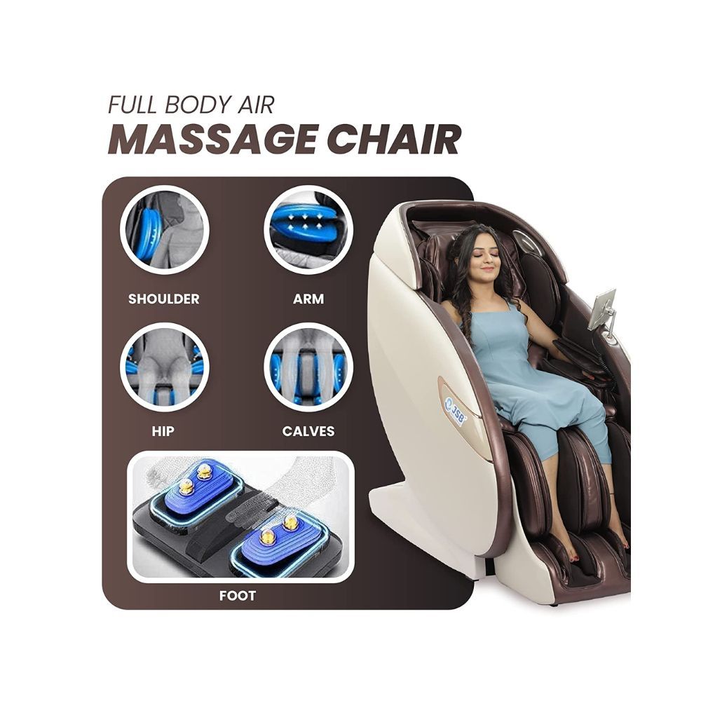 JSB MZ25 Zero Gravity 3D Full Body Home Massage Chair with Dedicated Foot & Calf Massage & Heat & Bluetooth Music Connect