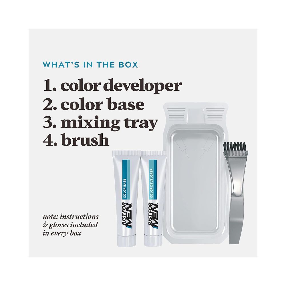 Just For Men Brush-In Color Gel Mustache & Beard Color, 72.6g (Pack of 3) - Medium-Dark Brown M-40