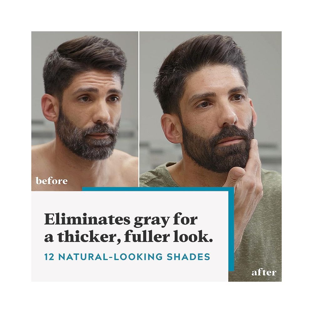 Just For Men Brush-In Color Gel Mustache & Beard Color, 72.6g (Pack of 3) - Medium-Dark Brown M-40