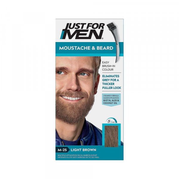Just for Men Brush-In Gel Color for Mustache Color and Beard Color, 20g - Light Brown No. M-25