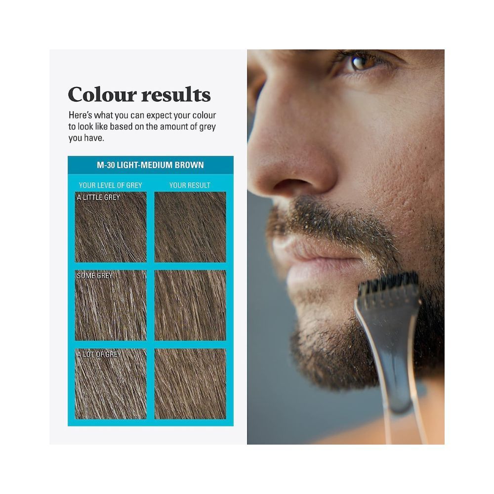 Just for Men Brush-In Gel Color for Mustache Color and Beard Color, 20g - Light Brown No. M-25