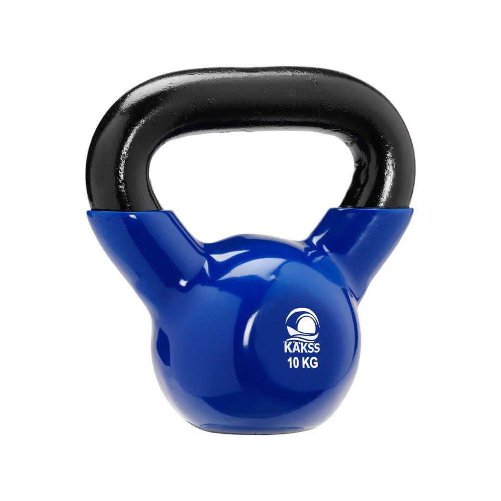 Kakss Vinyl half coating Kettle Bell for Gym & Workout (10 KG (Blue ))