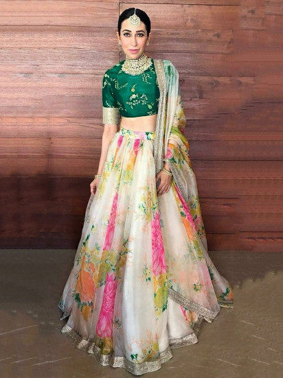 Indian Stylish Floral Digital Printed Lehenga Wedding Designer New | eBay