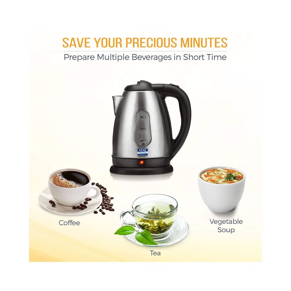 KENT 16026 Electric Kettle (1.8 L, Silver, Black)