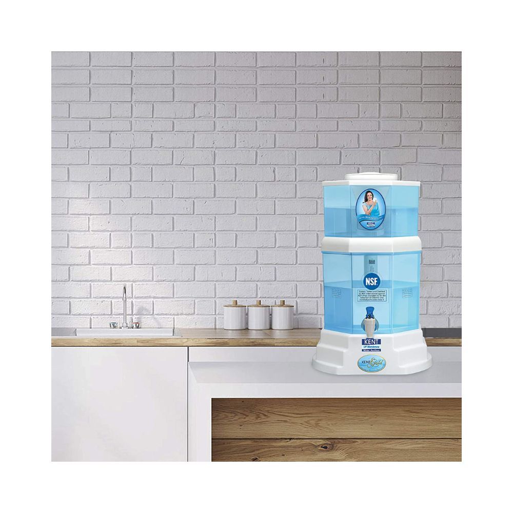 KENT GOLD (11014) 20 L Gravity Based + UF Water Purifier (White & Blue)