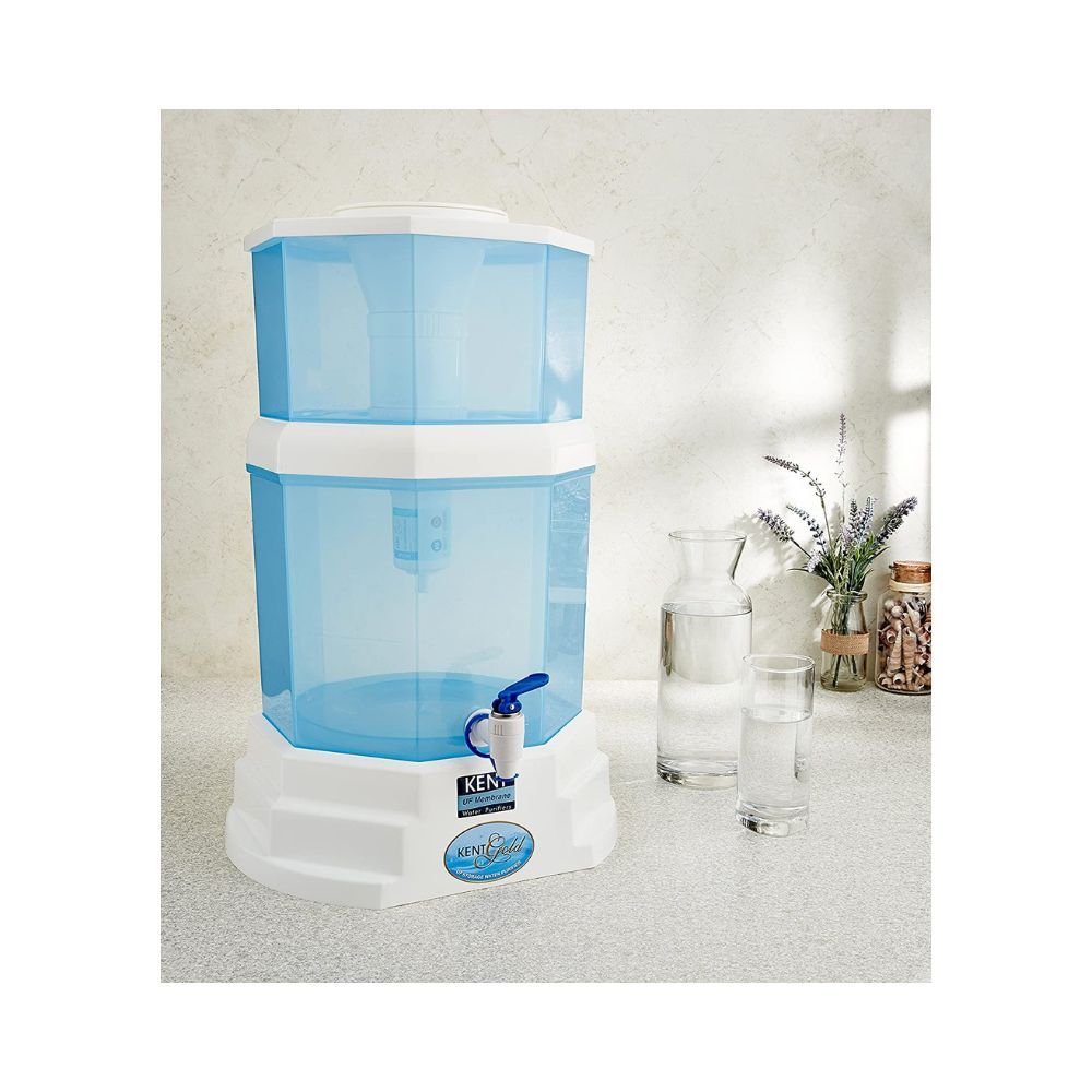 KENT GOLD (11014) 20 L Gravity Based + UF Water Purifier (White & Blue)