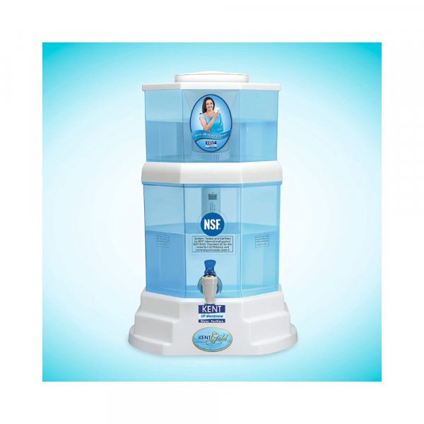 KENT GOLD (11014) 20 L Gravity Based + UF Water Purifier (White &amp; Blue)