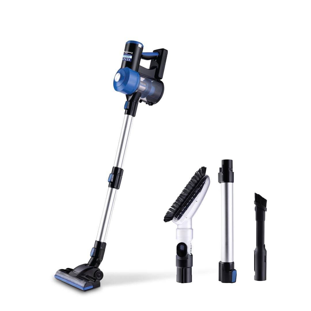 KENT Zoom Plus Vacuum Cleaner  150W  Cordless Hoseless  Rechargeable  Bagless Design  Cyclone5 Technology  Washable HEPA Filter  Multi Nozzle Operation