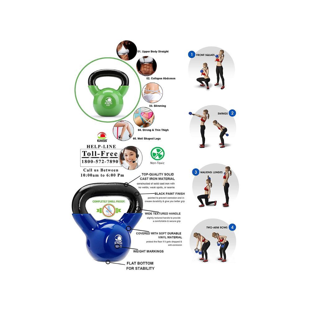 Kettle Bell for Gym & Workout (Size: 12 KG (Black))