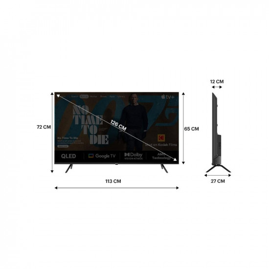 KODAK 126 cm (50 inches) Matrix Series 4K Ultra HD Smart QLED Google TV 50MT5011 (Black)