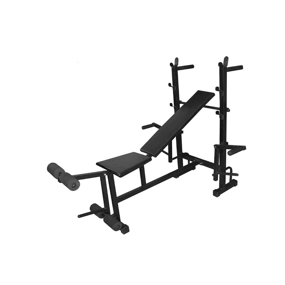 Kore 8 In1 Multi Functional Fitness Bench(Incline / Decline / Flat) - Black (Weight Limit: 250 Kg)