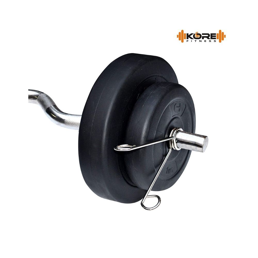 Kore Plastic PVC 50 Kg Home Gym Set with One 5 ft Plain + One 3 ft Curl Rod and One Pair Dumbbell Rods