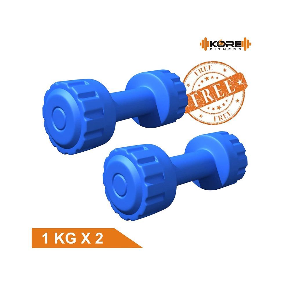 Kore PVC 30 Kg Combo 343 with PVC Adjustable Dumbbells Home Gym Kit, Multicolour