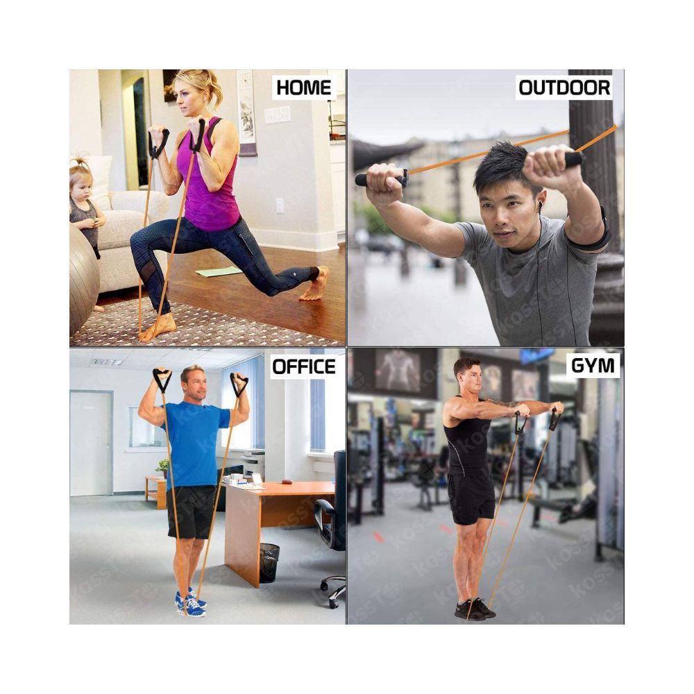 kossto Double Toning Resistance Tube Heavy Quality Exercise Band for Stretching, Full Body Workout
