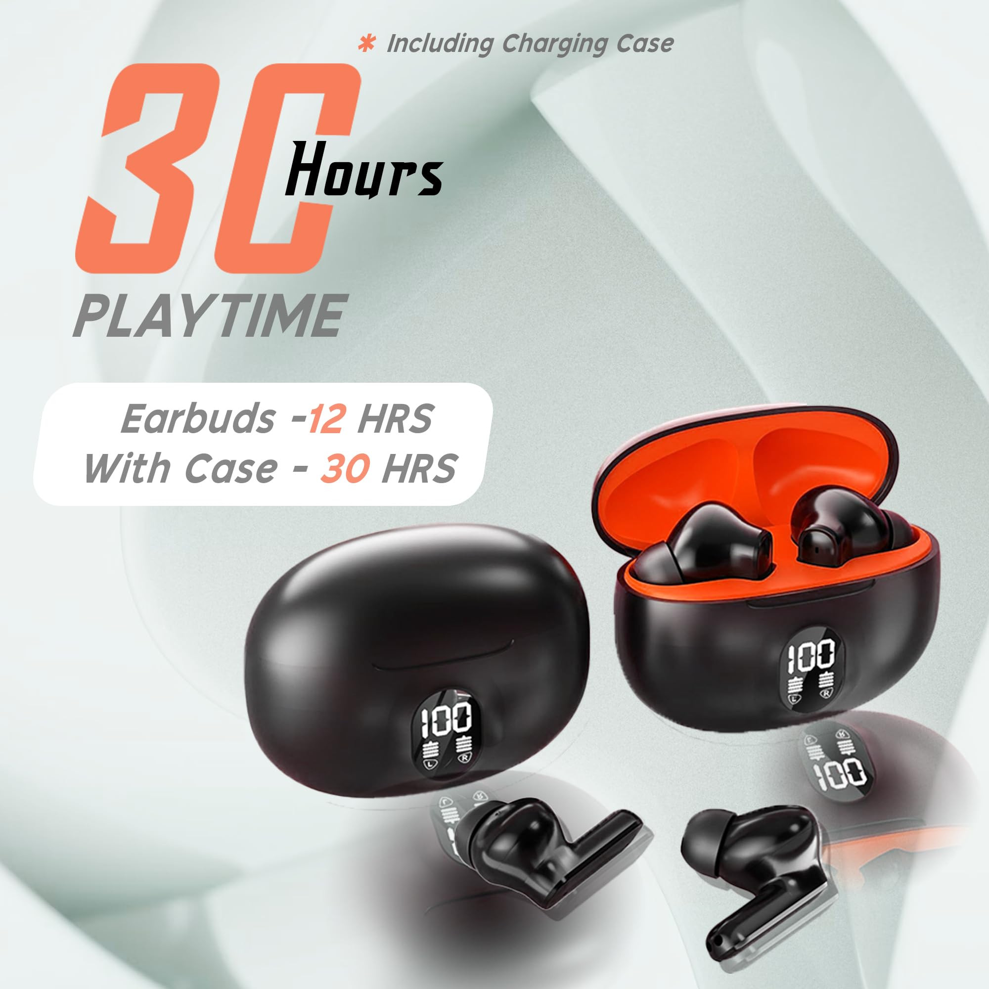Kratos Cube Ear Buds Wireless with 30H Playtime Noise Isolation  Clear Calls Bluetooth Earbuds with Voice Assistant Ear Buds with Bluetooth V 53  with Type C Fast Charging IPX4 TWS Earphones