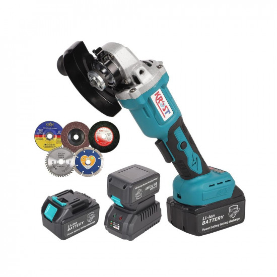 KROST 21V Brushless Cordless Angle Grinder Machine 10,000rpm with Grinding Wheels