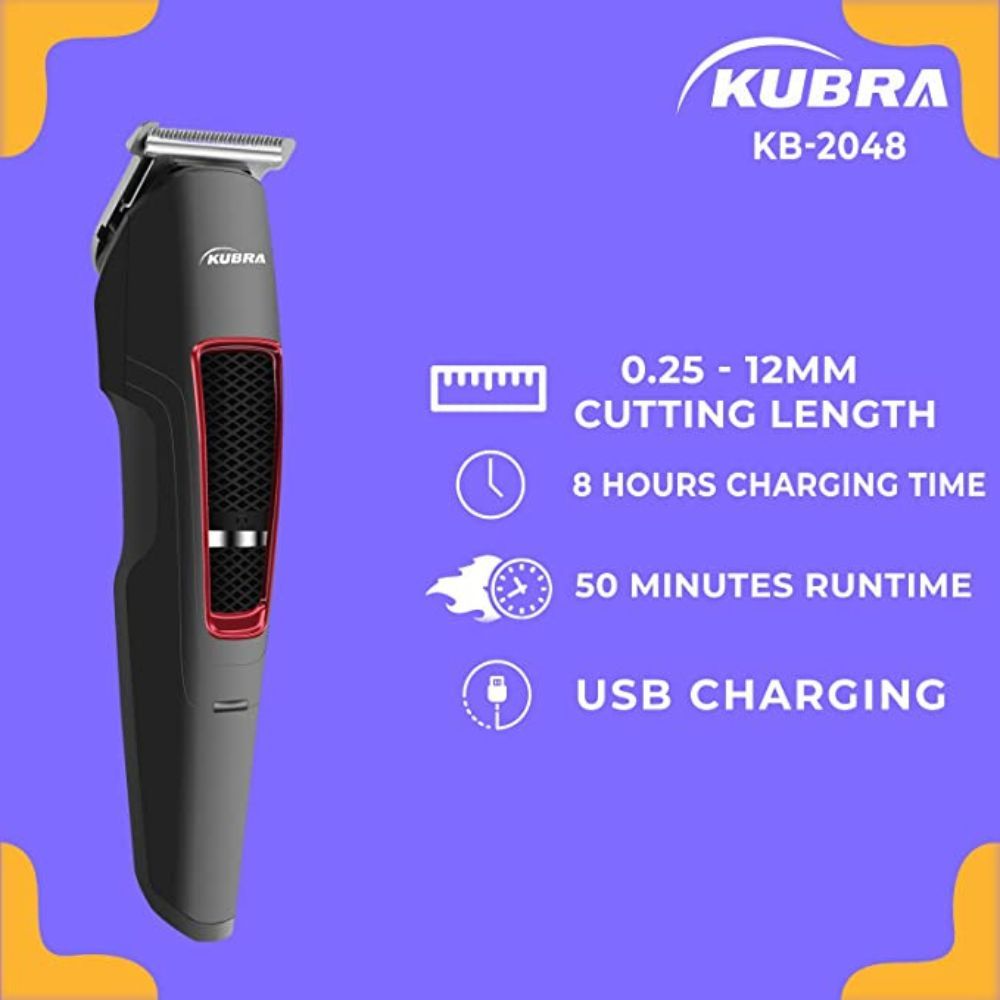 Kubra KB - 2048 professional trimmer for men with T-Blade (Black)