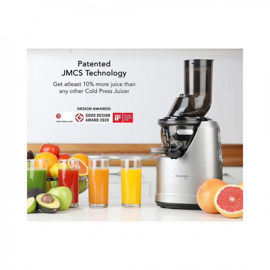 Kuvings B1700 Dark Silver Professional Cold Press Whole Slow Juicer with Smoothie & Sorbet Attachments Included 12 Years Warranty All-in-1 Fruit & Vegetable Juicer