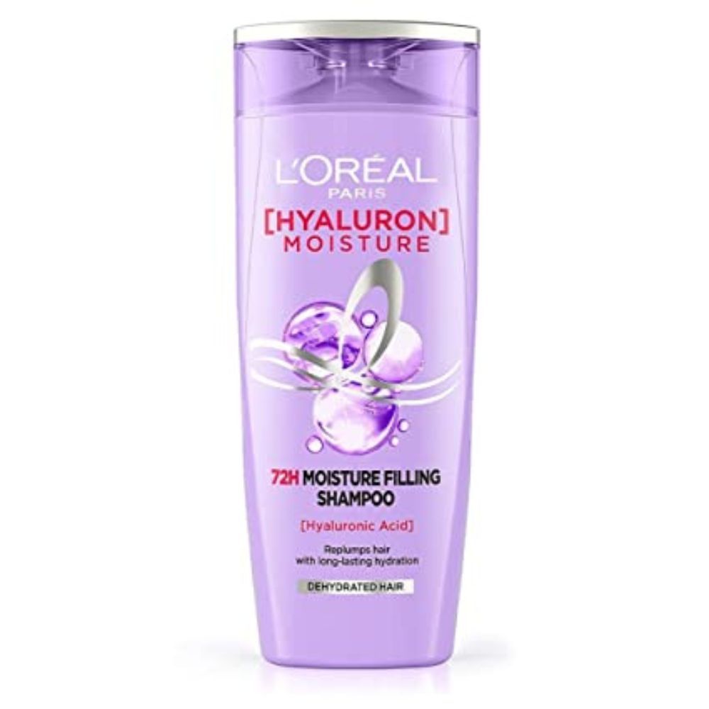 L'Oreal Paris Moisture Filling Shampoo, With Hyaluronic Acid, Adds Shine & Bounce, Hyaluron Moisture 72H, 180ml
