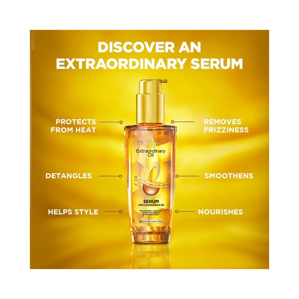L'OrÃ©al Paris Serum, Protection and Shine, For Dry, Flyaway & Frizzy Hair,100 ml
