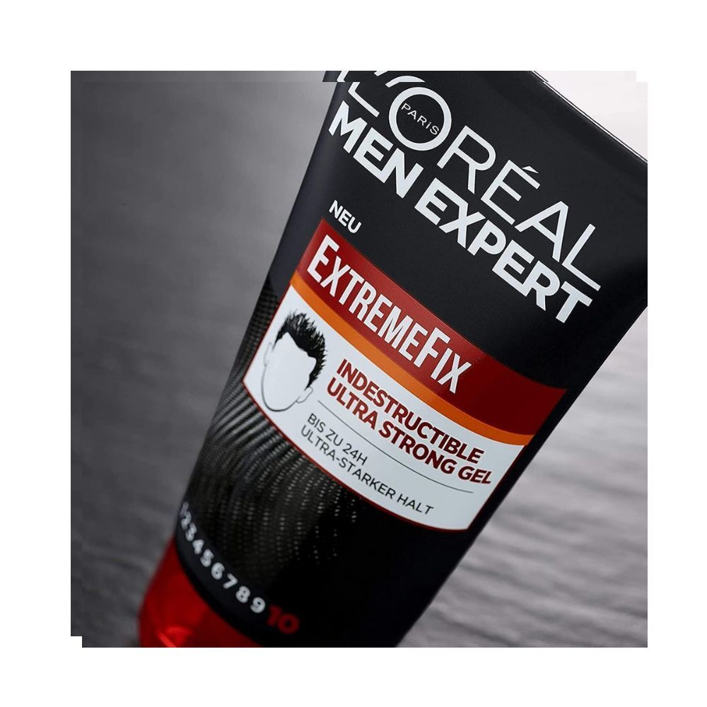 L'Oreal Men Expert Hair Gel Extreme Fix Indestructible No.10 Gel For Ultra Strong Hold & High Shine 150 ml
