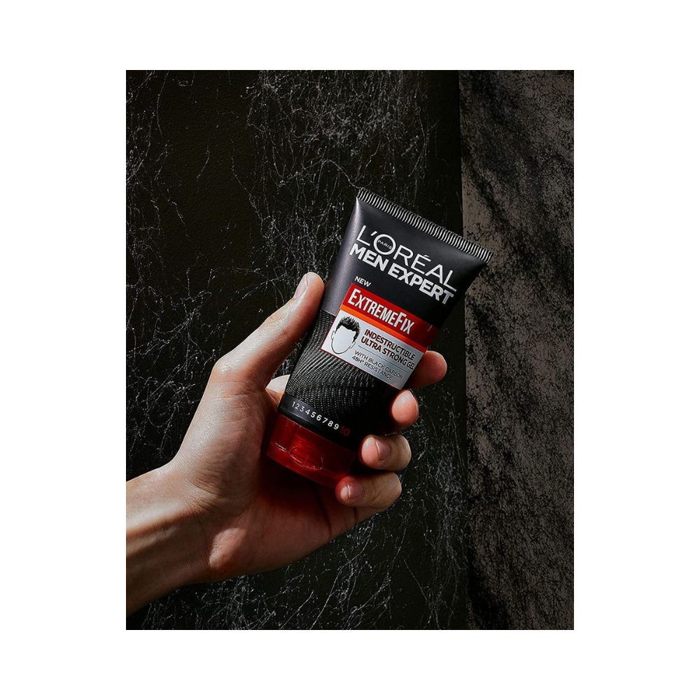 L'Oreal Men Expert Hair Gel Extreme Fix Indestructible No.10 Gel For Ultra Strong Hold & High Shine 150 ml