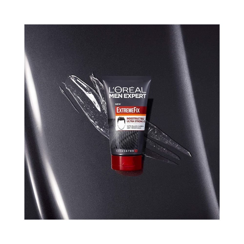 L'Oreal Men Expert Hair Gel Extreme Fix Indestructible No.10 Gel For Ultra Strong Hold & High Shine 150 ml