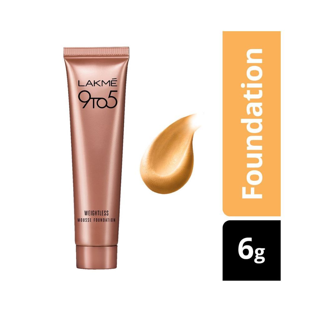 LAKME 9 to 5 Weightless Mousse Foundation Mini, Beige Vanilla,Long Lasting Full Coverage Face Makeup, 6g
