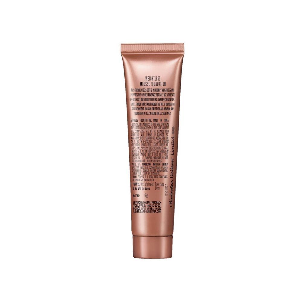 LAKME 9 to 5 Weightless Mousse Foundation Mini, Beige Vanilla,Long Lasting Full Coverage Face Makeup, 6g