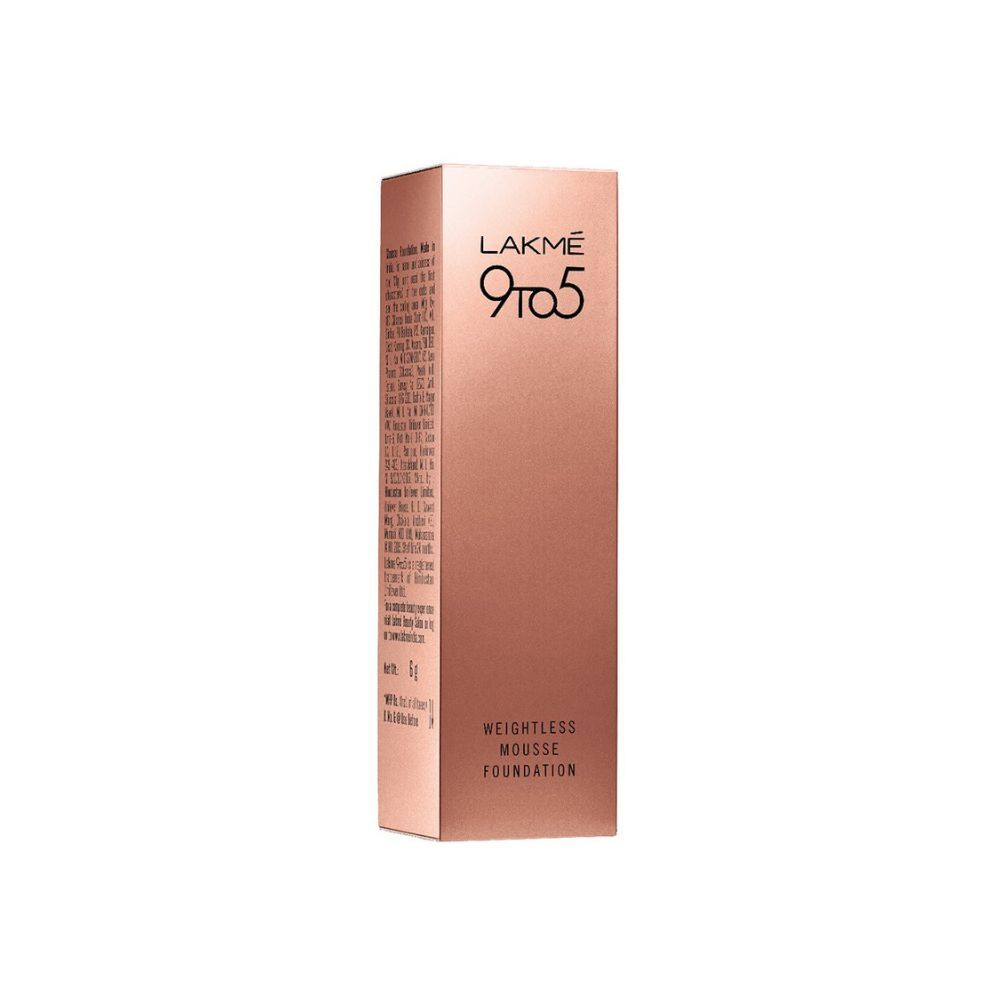 LAKME 9 to 5 Weightless Mousse Foundation Mini, Beige Vanilla,Long Lasting Full Coverage Face Makeup, 6g